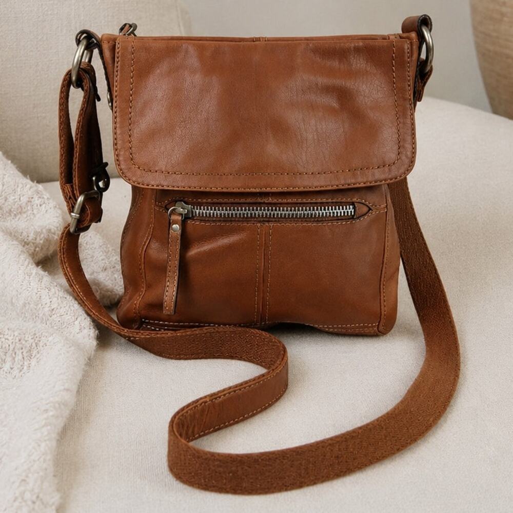 Fossil Hanover VTG Crossbody Purse In Saddle Brown Leather NEW ZB2869